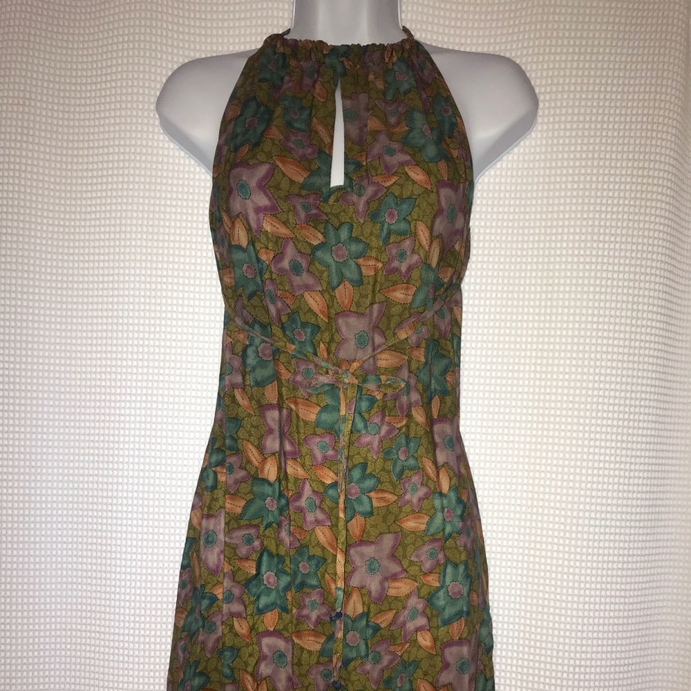 Indie Ella backless silk keyhole dress